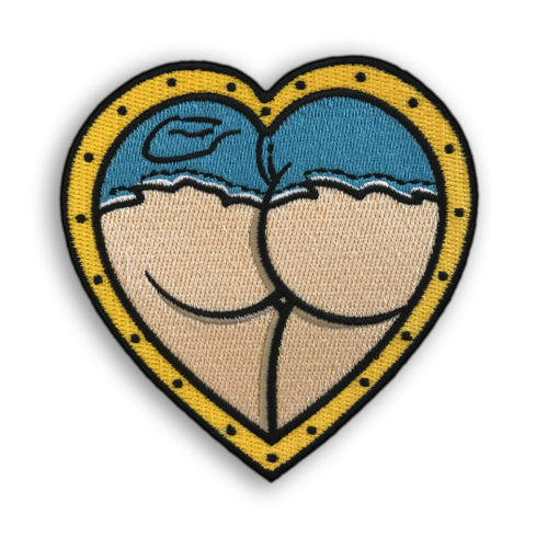Heart Butt Iron-On Embroidered Patch